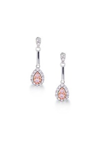 Blush Pink Argyle Diamond Stud Drop Earrings
